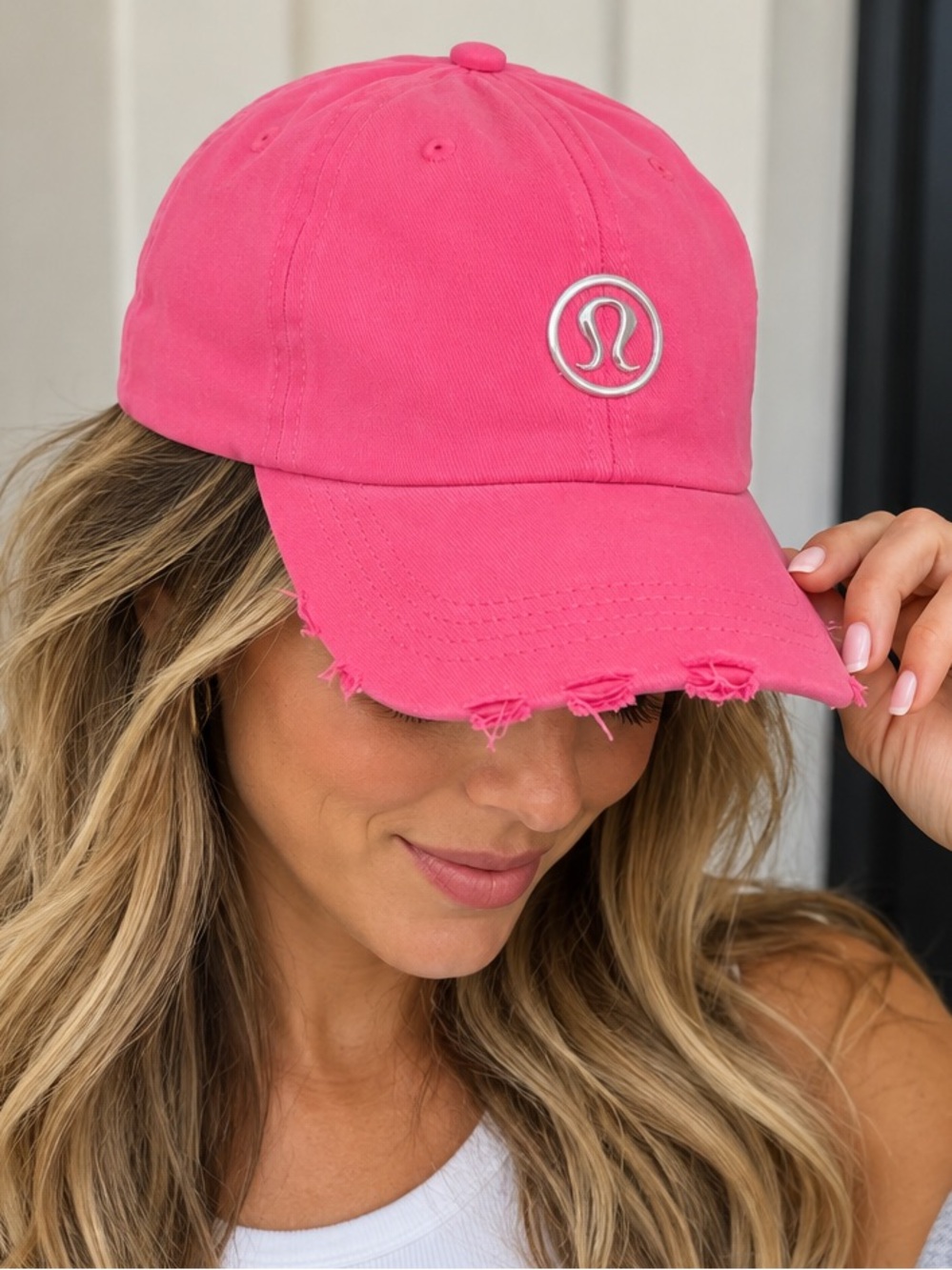 Lululemon Distressed Baseball Cap Pink NWT One Size